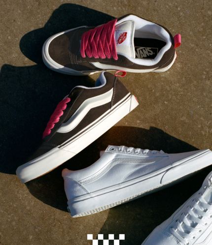 Vans rouge et online blanche